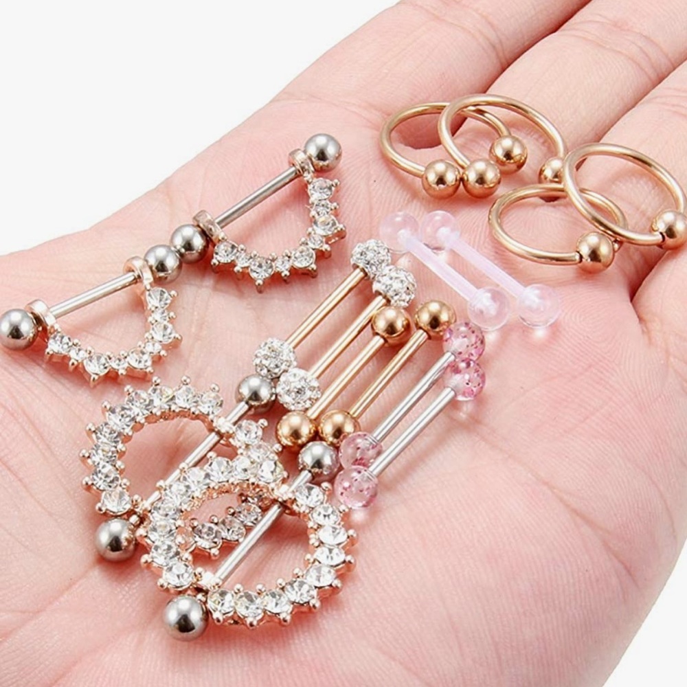 NEW! 8 pairs of stainless steel hypoallergenic piercings!